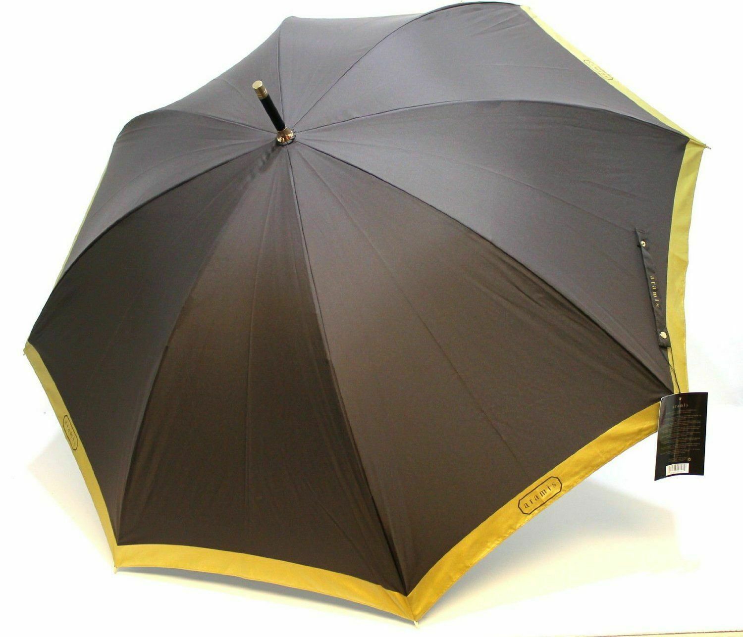 Aramis Classic Brown With Gold Trim Umbrella - LookincredibleAramis