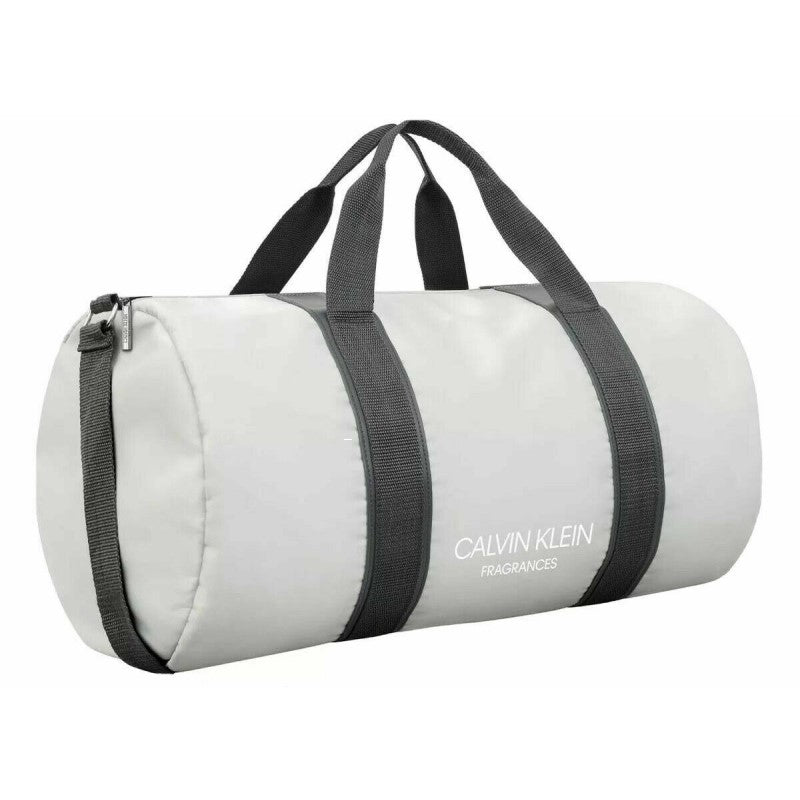 Calvin Klein Light Grey Barrel Gym Weekender Bag Lookincredible