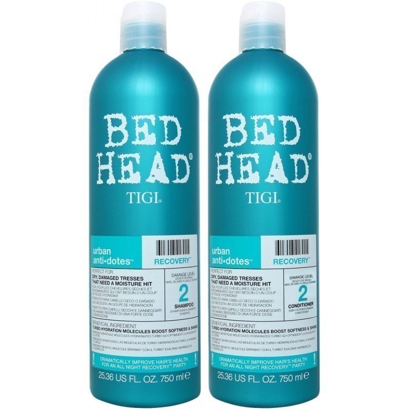 Tigi Bed Head Urban Antidotes Recovery Shampoo and Conditioner for Dry Hair 2x750ml - LookincredibleTigi615908951011