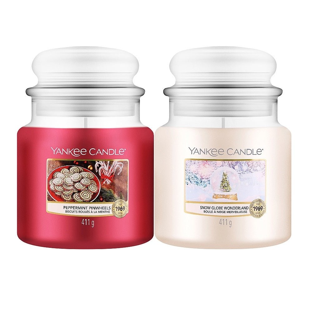 Yankee Candle 2 Piece Gift Set: Peppermint Pinwheels 411g - Snow Globe Wonderland 411g - LookincredibleYankee Candle5038581140254