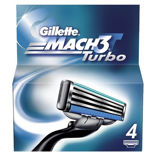 Gillette Mach3 Turbo - Pack Of 4 Blades - Look Incredible