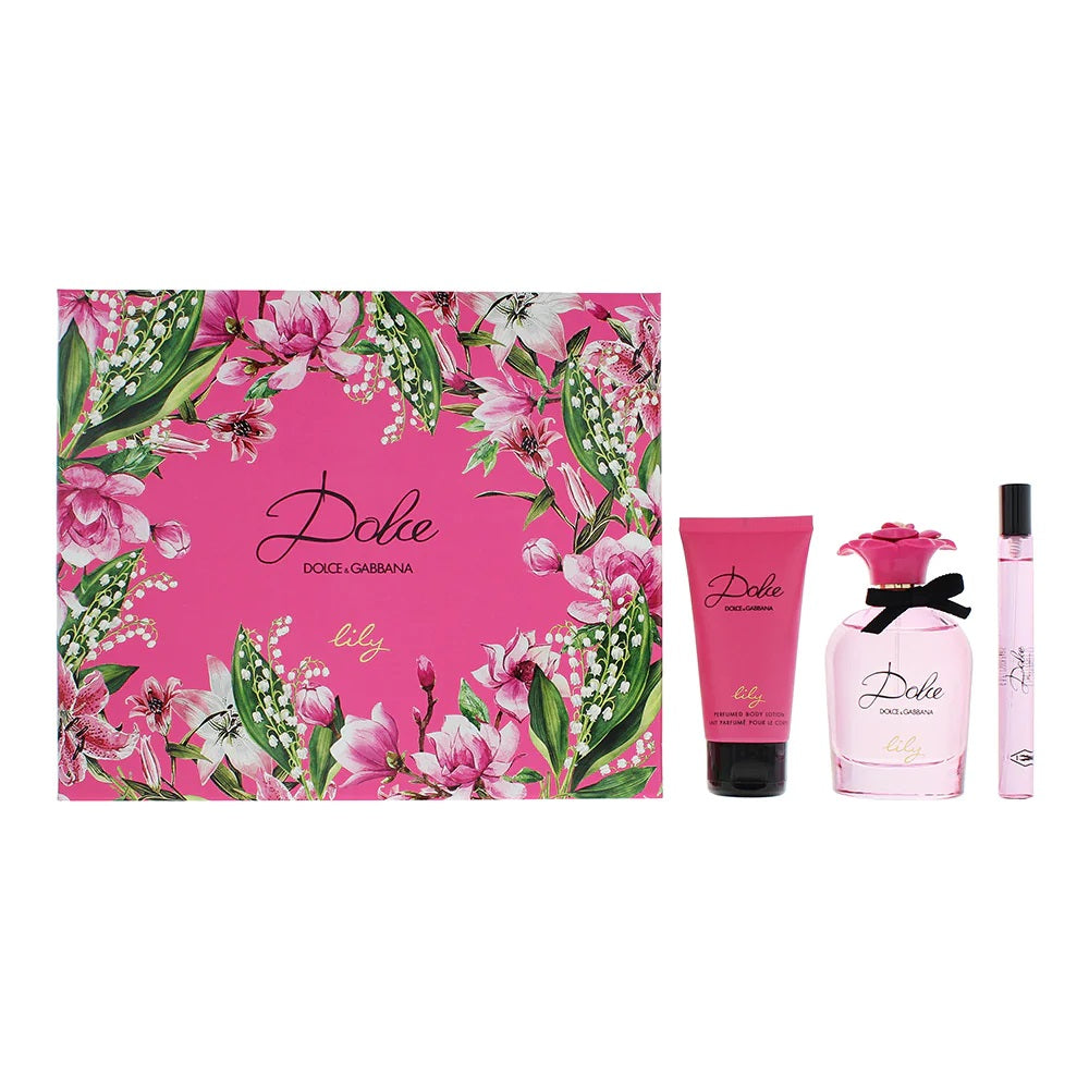 Dolce & Gabbana Dolce Lily Gift Set: 75ml EDT + 10ml EDT + Body Lotion 50ml - Feel Gorgeous