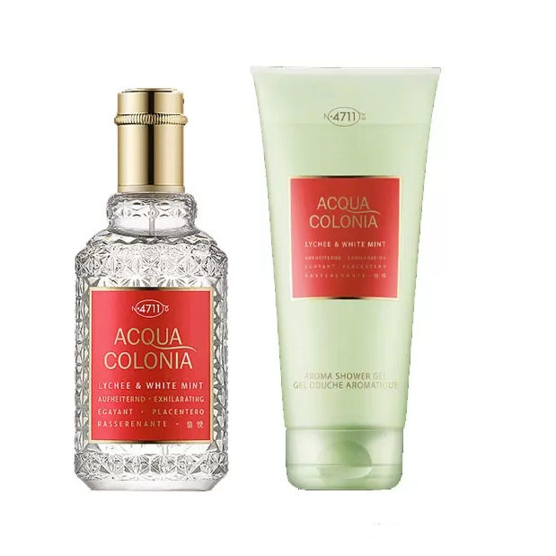 4711 Acqua Colonia Lychee & White Mint Gift Set 50ml Eau De Cologne + 75ml Shower Gel - Feel Gorgeous