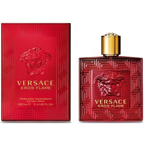 Versace Eros Flame Perfumed Deodorant Spray 100ml Glass Bottle - Feel Gorgeous