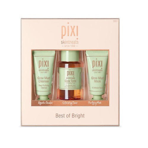 Pixi Skintreats Best Of Bright, Glow Mud Cleanser, Glow Tonic, Mask Kit - Feel Gorgeous
